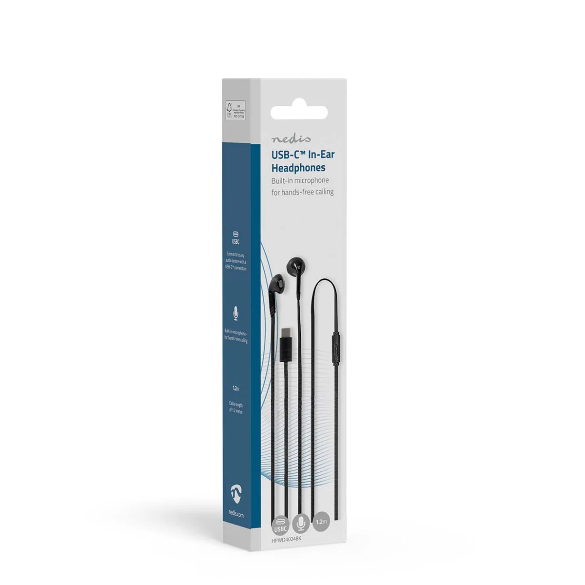Bedrade Koptelefoon USB-C™ - Kabellengte: 1.20m - Ingebouwde microfoon - Image 5