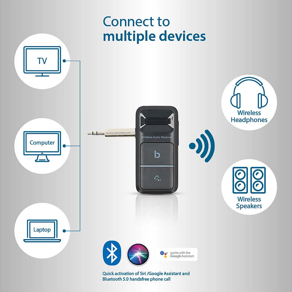 Bluetooth®-Ontvanger Uitgangen audio / video / data: USB-C™ Female / 1x 3.5 mm - Automatische uitschakelfunctie - Zwart - Image 3