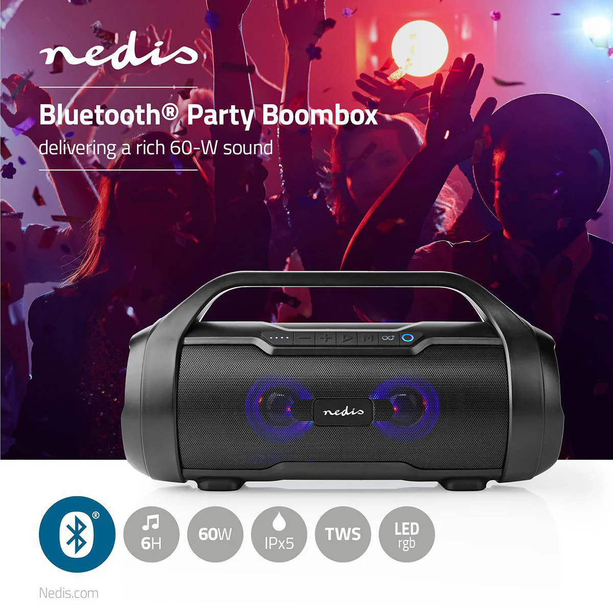 Bluetooth® Party Boombox 360 min - 2.0 - 60W - Image 20
