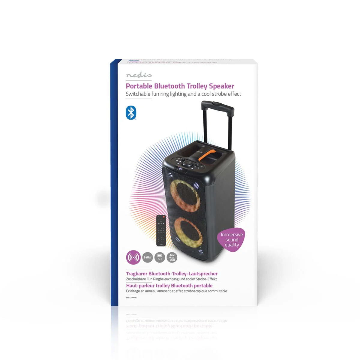 Bluetooth® Party Speaker Batterij 1 werkingstijd standaard verbruik: 300 min - 240W - Handvat - Image 12