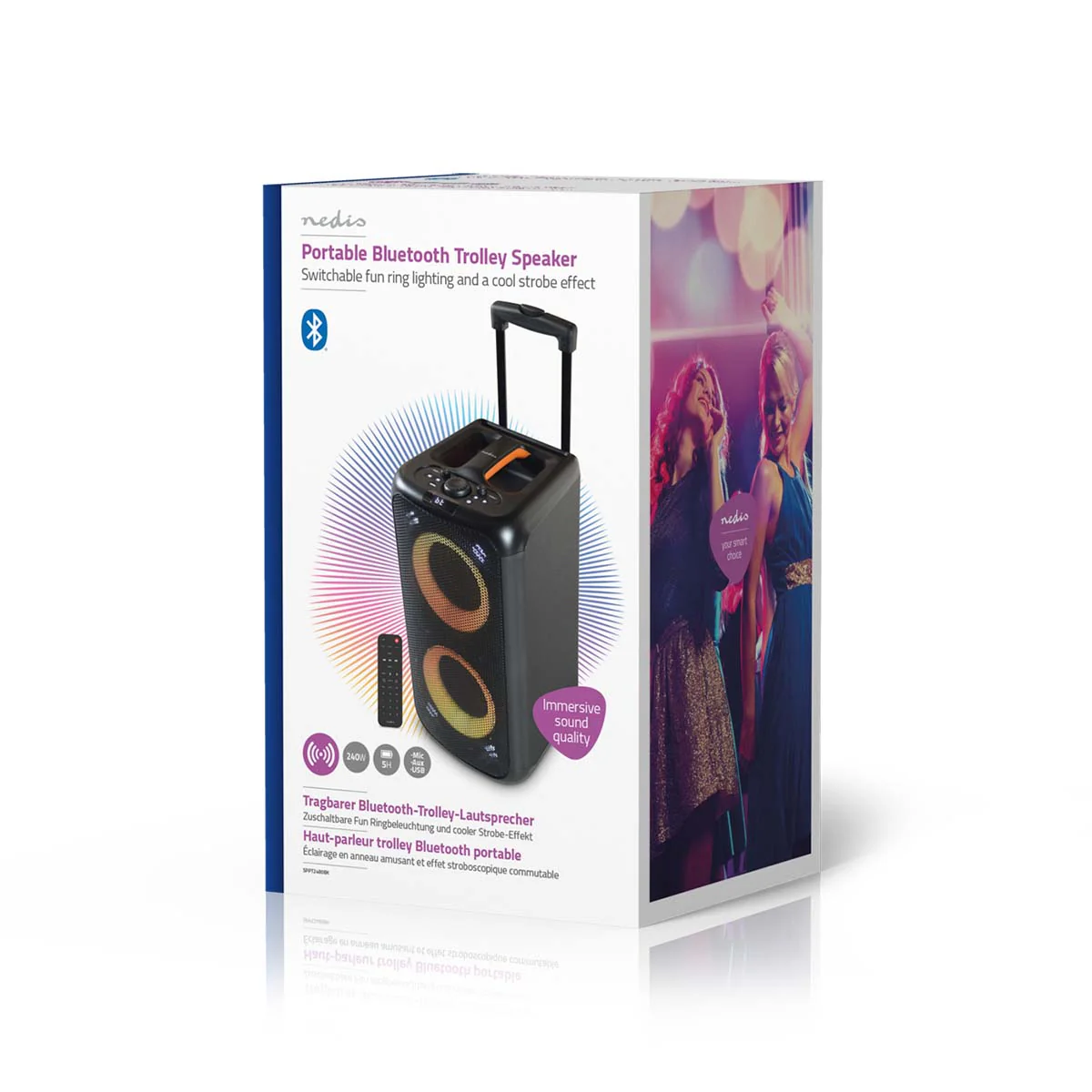 Bluetooth® Party Speaker Batterij 1 werkingstijd standaard verbruik: 300 min - 240W - Handvat - Image 13