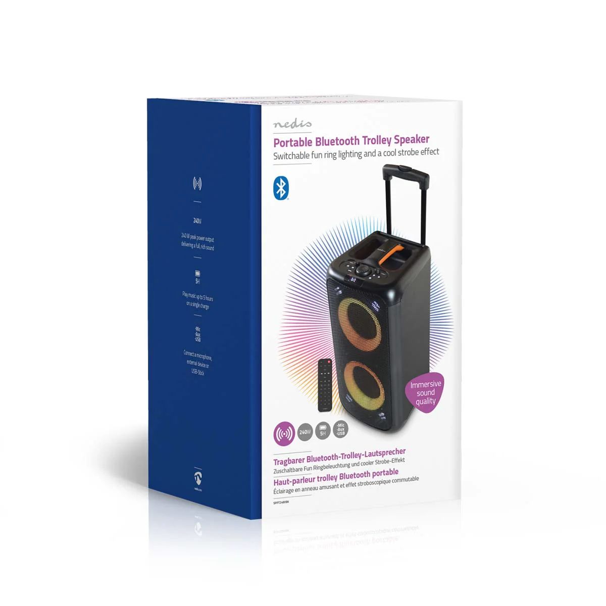 Bluetooth® Party Speaker Batterij 1 werkingstijd standaard verbruik: 300 min - 240W - Handvat - Image 14