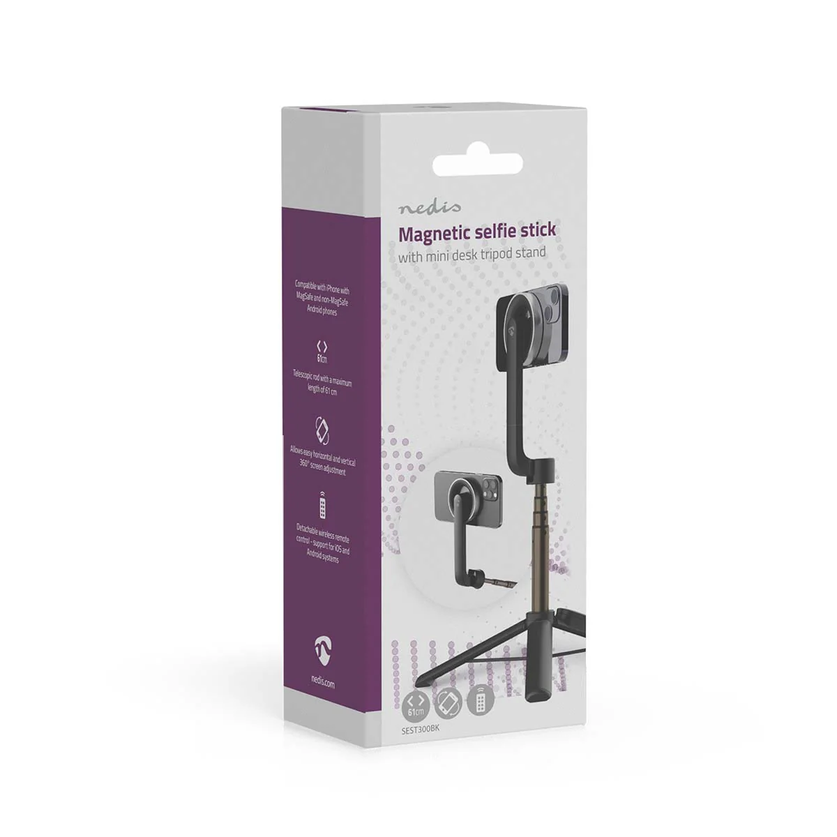 Bluetooth® Selfie Stick Bluetooth® versie: 5.0 - Maximale schermgrootte: 7" - Gevouwen lengte: 17 cm - Image 17