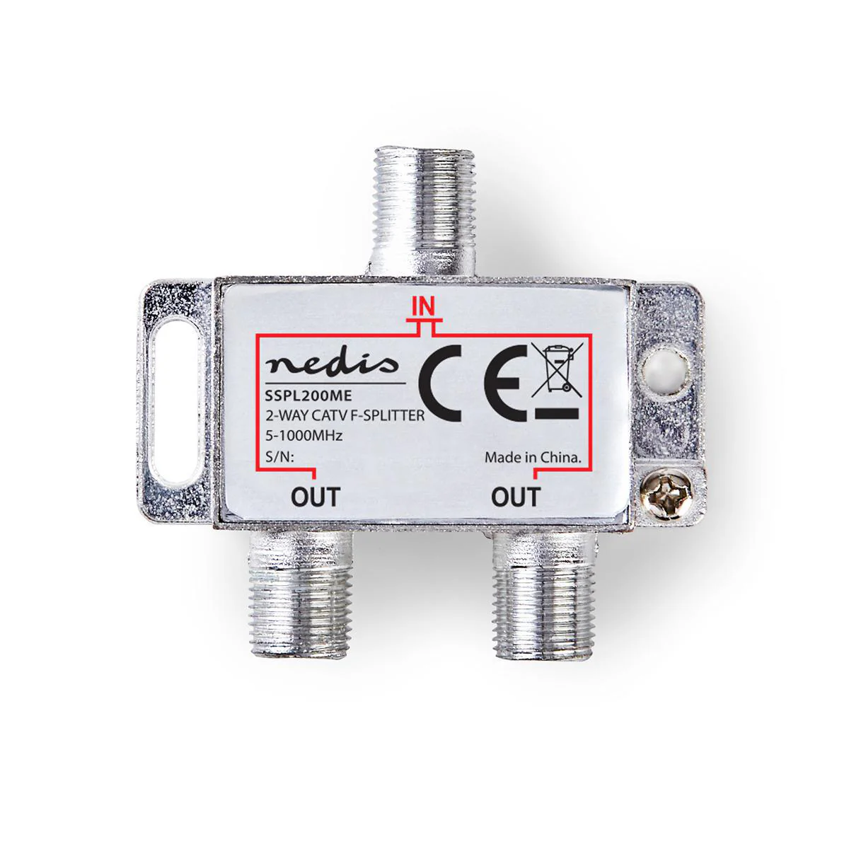 CATV-Splitter 5 - 1000 MHz - Tussenschakeldemping: 4.2 dB - 75 Ohm