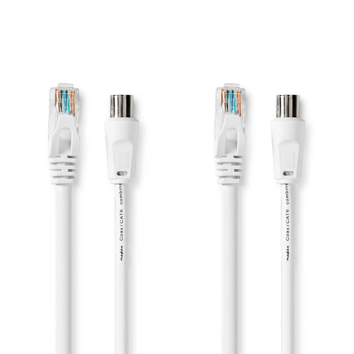 Coax- en CAT6-Combikabel IEC (Coax) Male / RJ45 Male - IEC (Coax) Female / RJ45 Male - Vernikkeld - Image 3