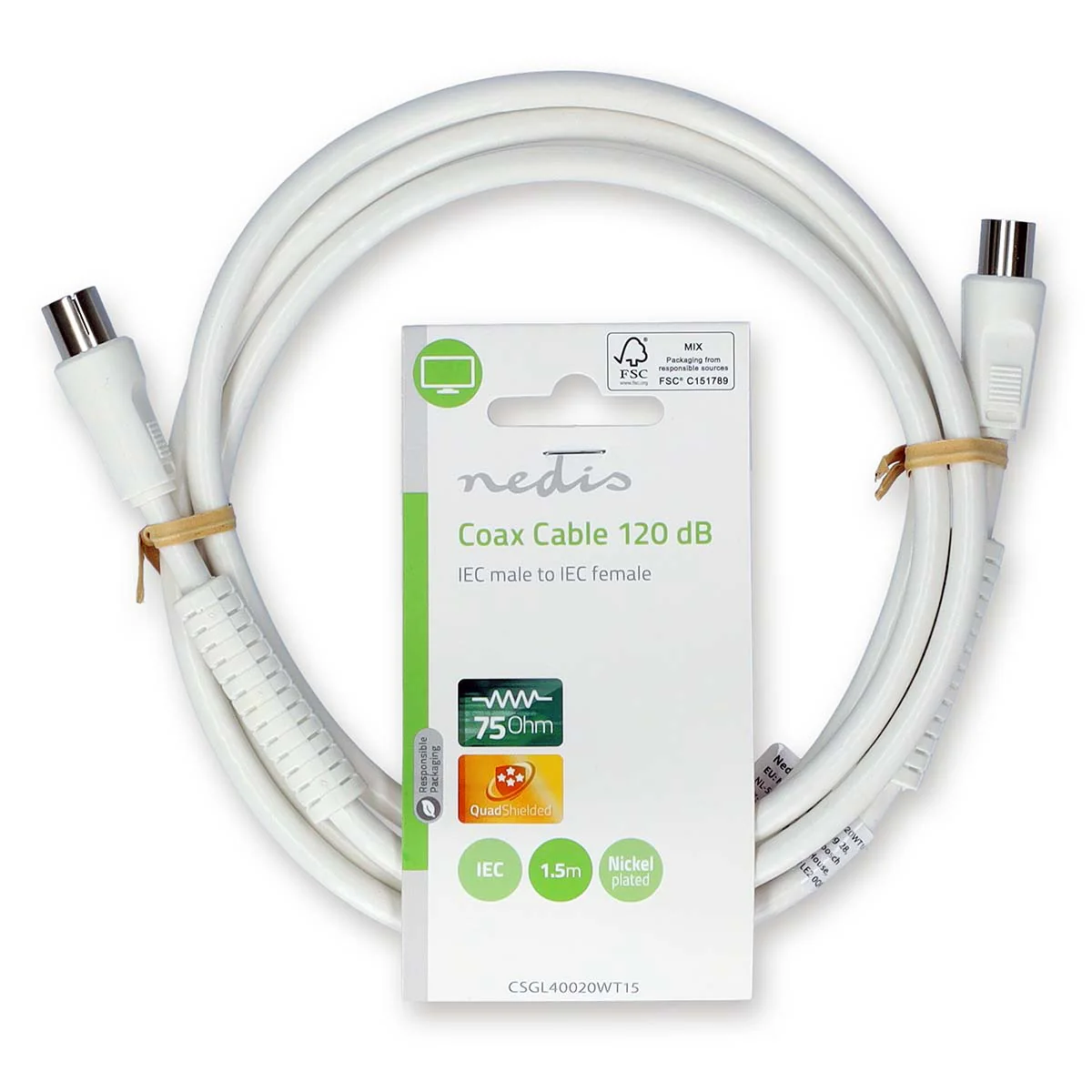 Coaxkabel IEC (Coax) Male - IEC (Coax) Female - Vernikkeld - Image 5