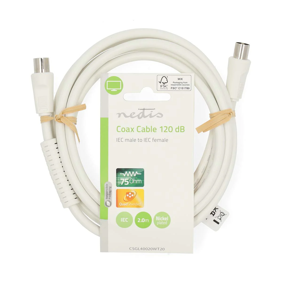 Coaxkabel IEC (Coax) Male - IEC (Coax) Female - Vernikkeld - Image 7