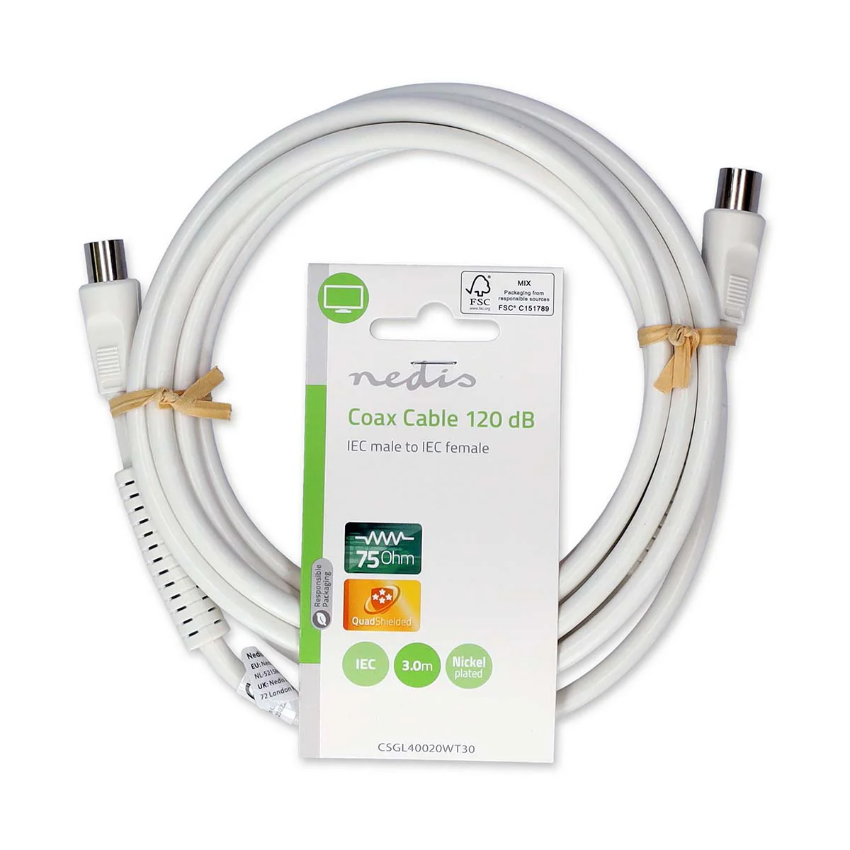 Coaxkabel IEC (Coax) Male - IEC (Coax) Female - Vernikkeld - Image 8
