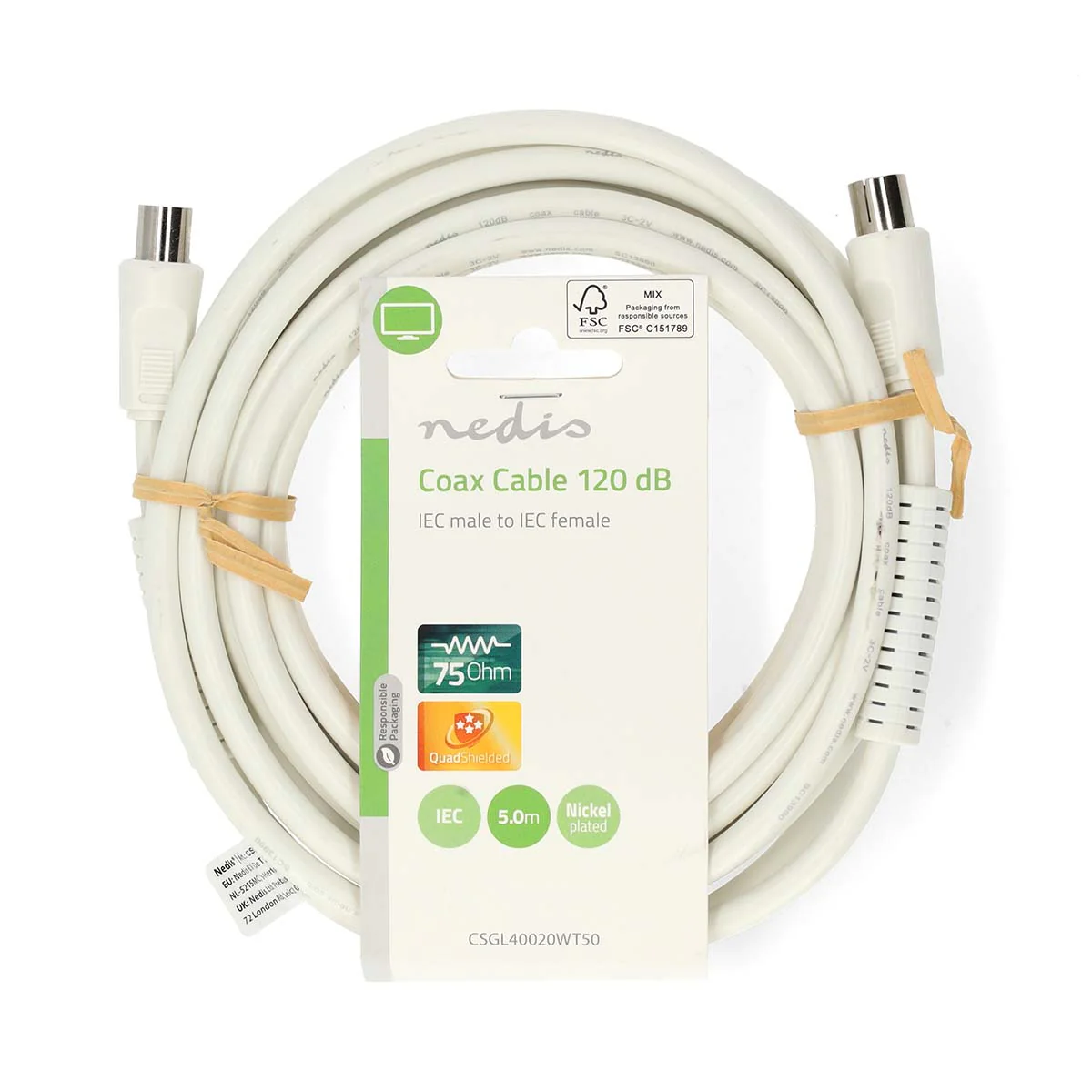 Coaxkabel IEC (Coax) Male - IEC (Coax) Female - Vernikkeld - Image 9