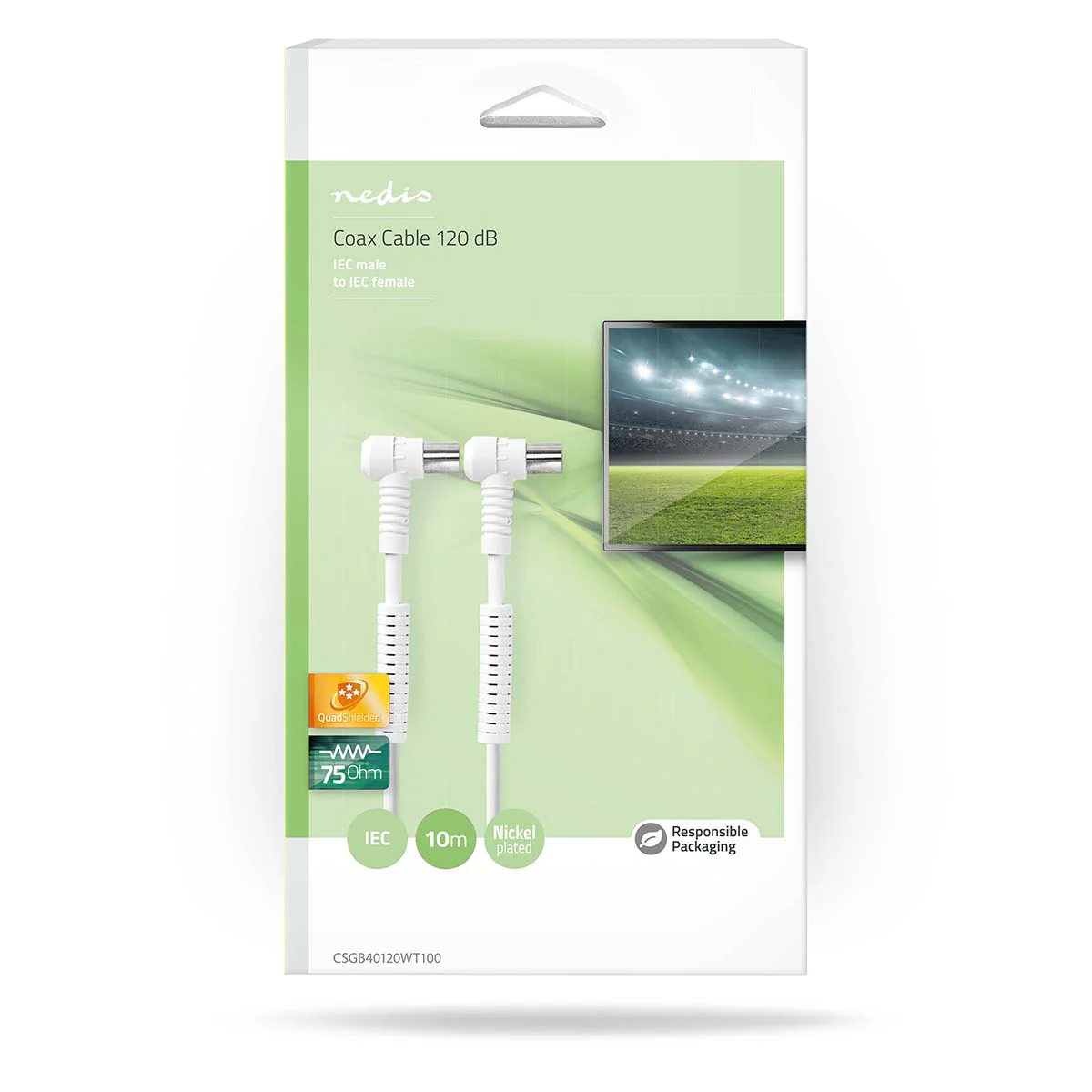 Coaxkabel IEC (Coax) Male - IEC (Coax) Female - Vernikkeld - Image 4
