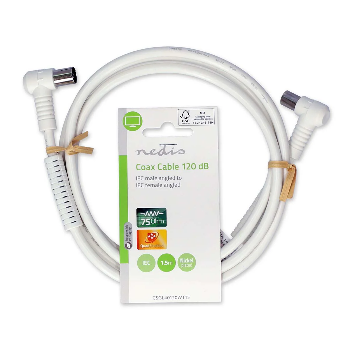 Coaxkabel IEC (Coax) Male - IEC (Coax) Female - Vernikkeld - Image 6