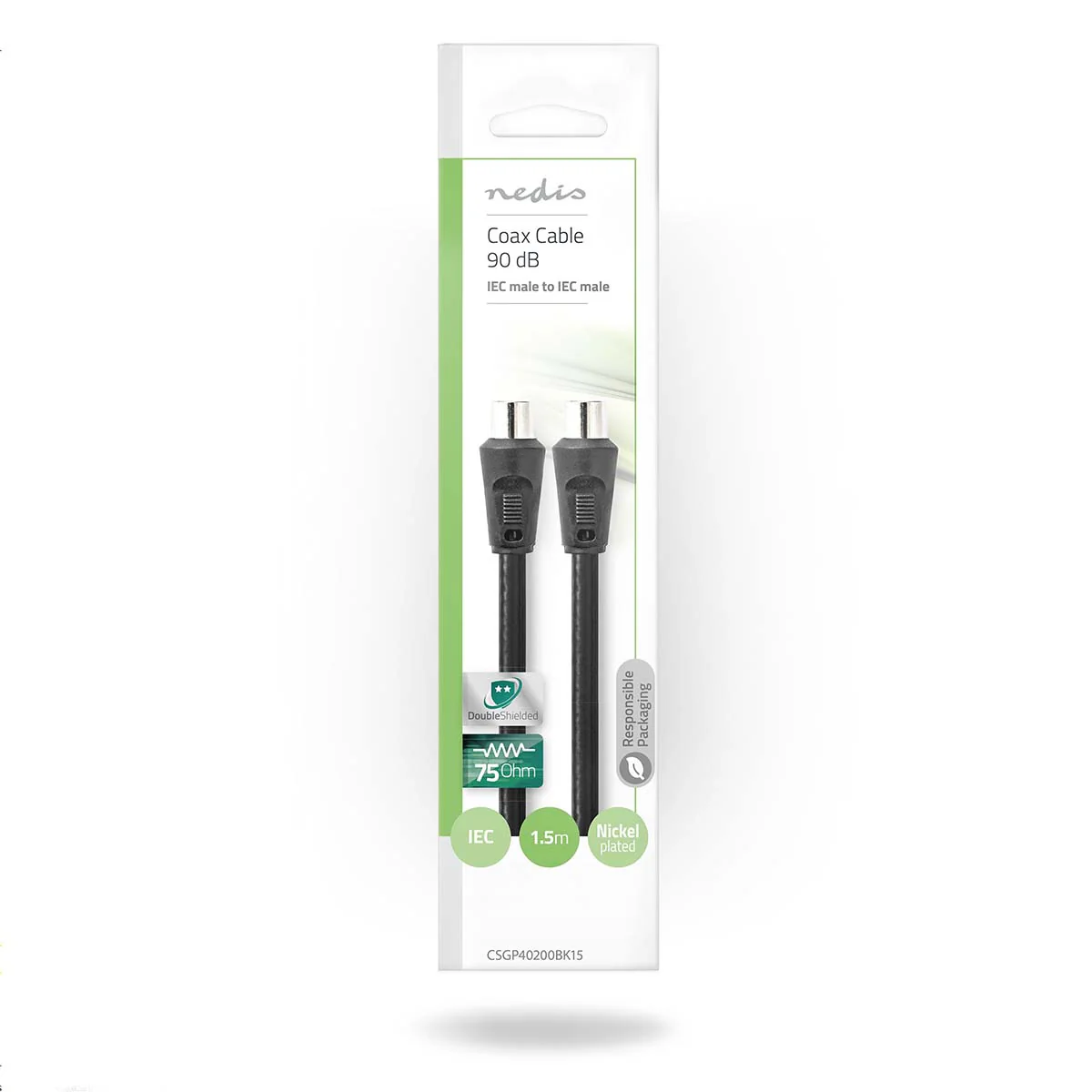 Coaxkabel IEC (Coax) Male - IEC (Coax) Male - Vernikkeld - Image 3