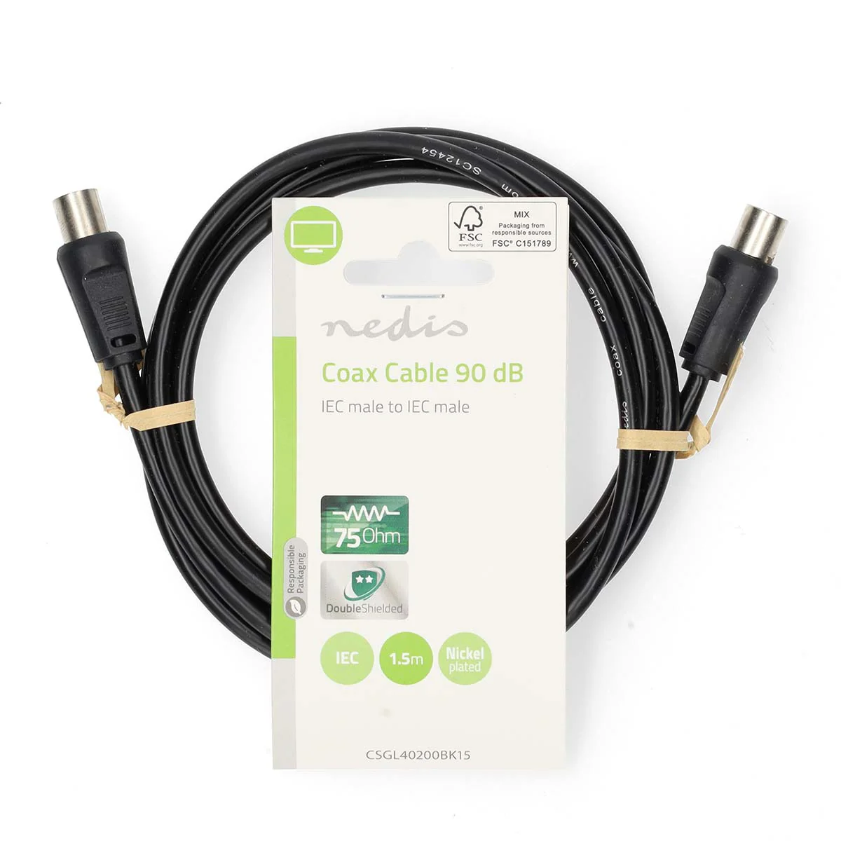 Coaxkabel IEC (Coax) Male - IEC (Coax) Male - Vernikkeld - Image 3