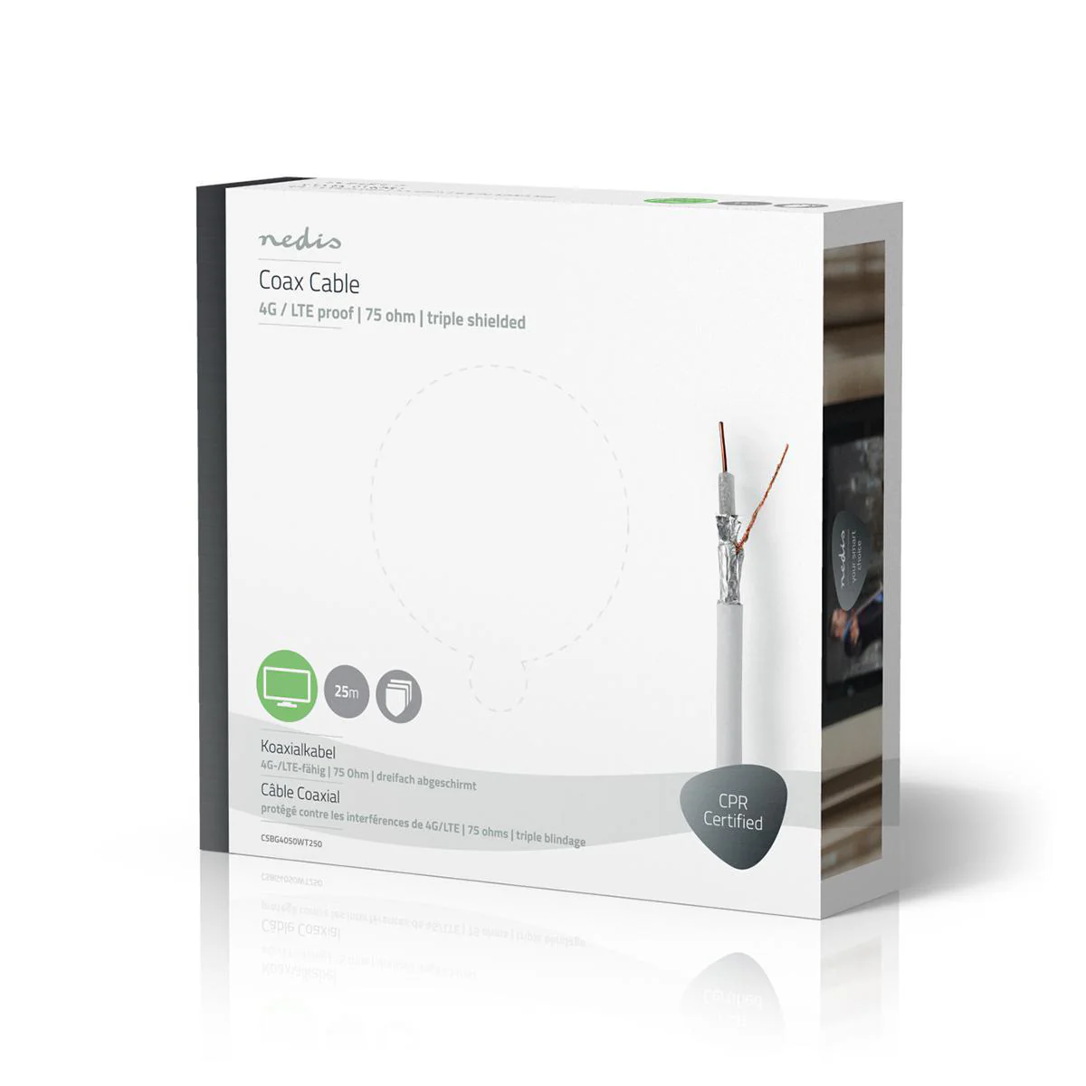 Coaxkabel op Haspel 4G / LTE Secure - 75 Ohm - Drievoudig Afgeschermd - Image 3