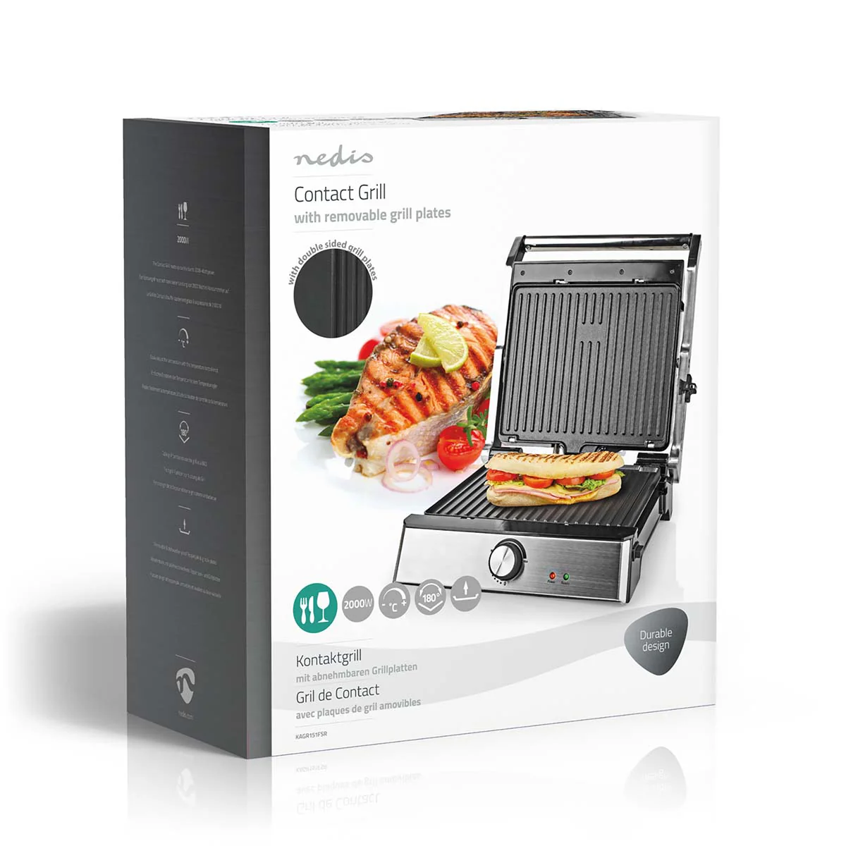 Contact Grill 2000W - 29 x 23 cm - Regelbare temperatuur - Image 10