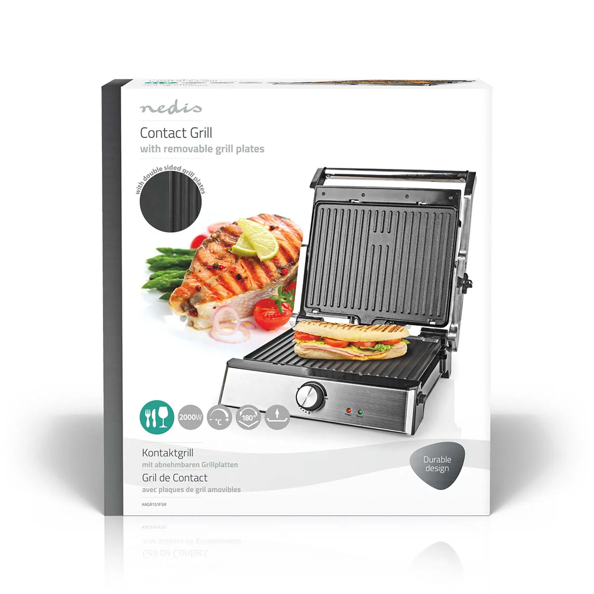Contact Grill 2000W - 29 x 23 cm - Regelbare temperatuur - Image 8