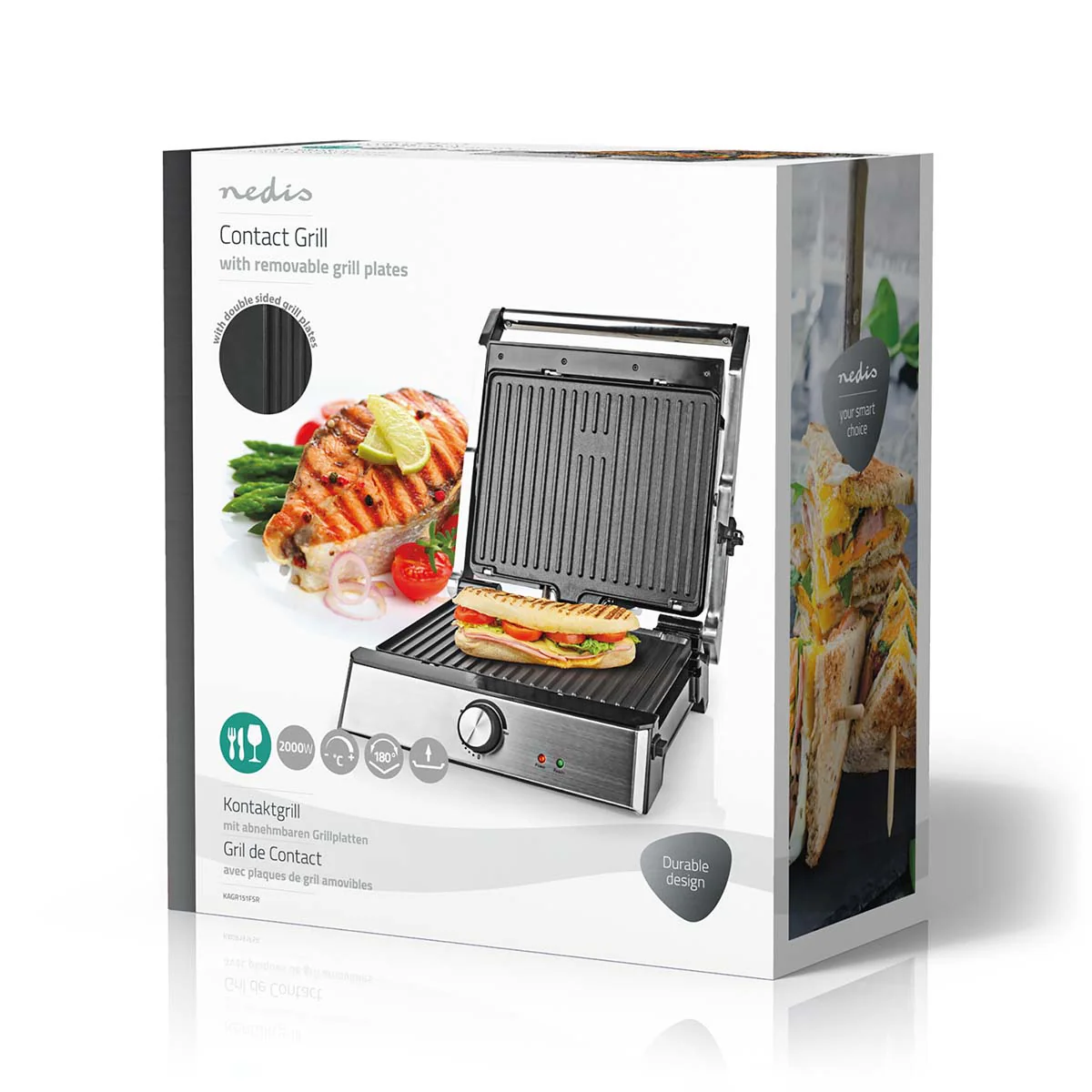 Contact Grill 2000W - 29 x 23 cm - Regelbare temperatuur - Image 9