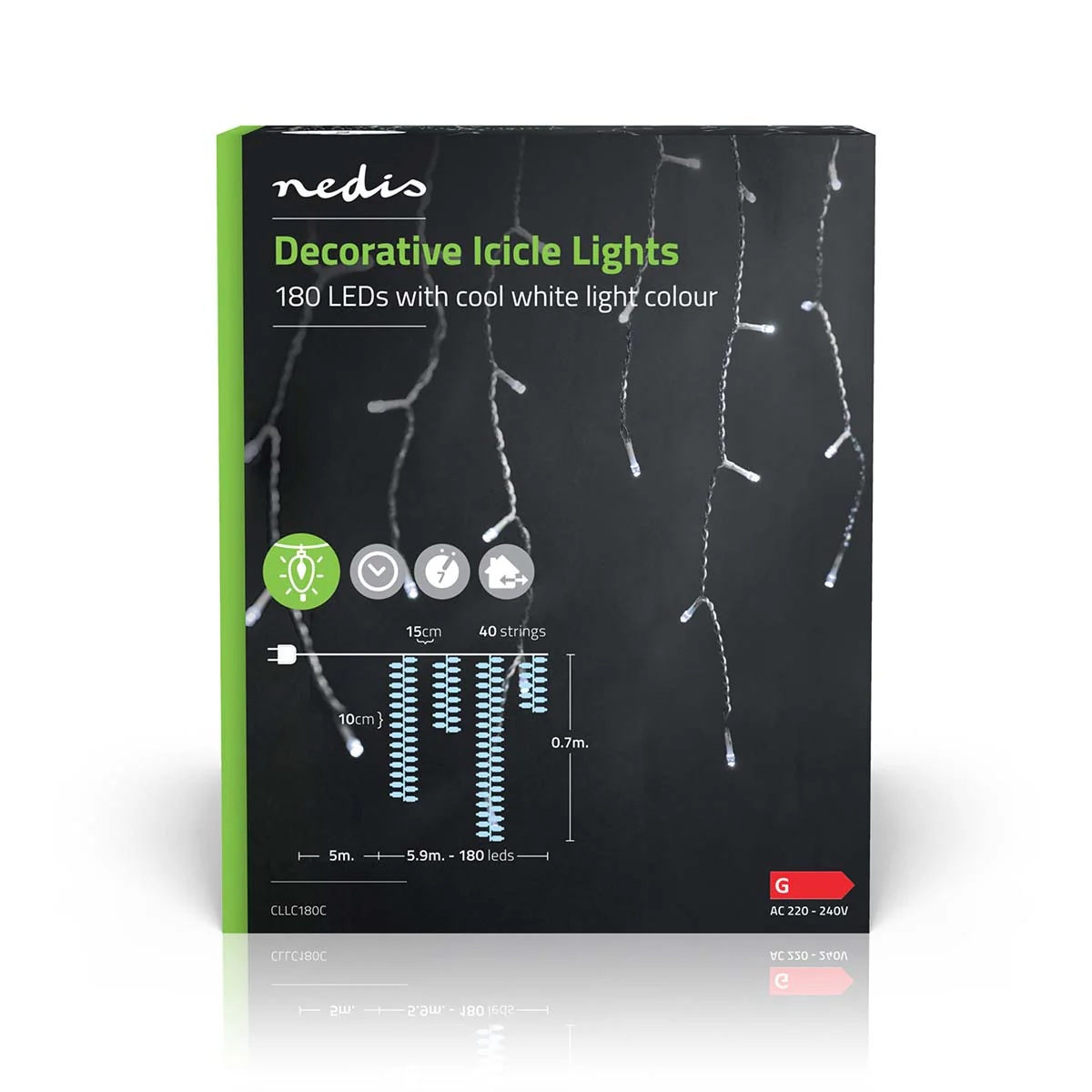 Decoratieve IJspegel Verlichting 180 LED's - Koel Wit - 5.90m - Image 10