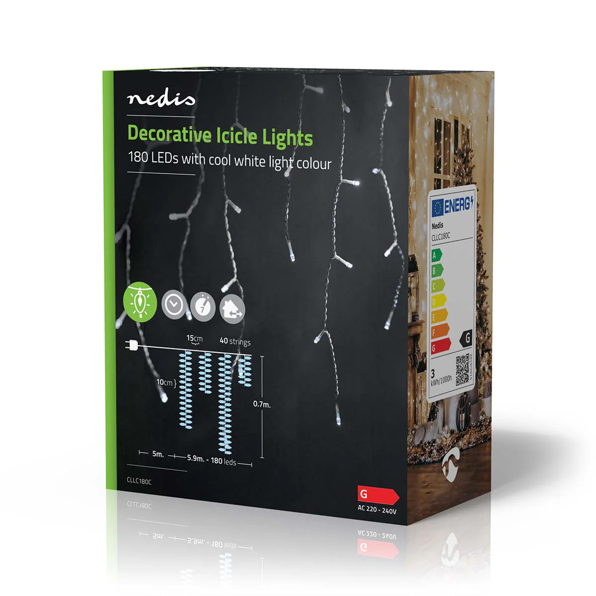 Decoratieve IJspegel Verlichting 180 LED's - Koel Wit - 5.90m - Image 11