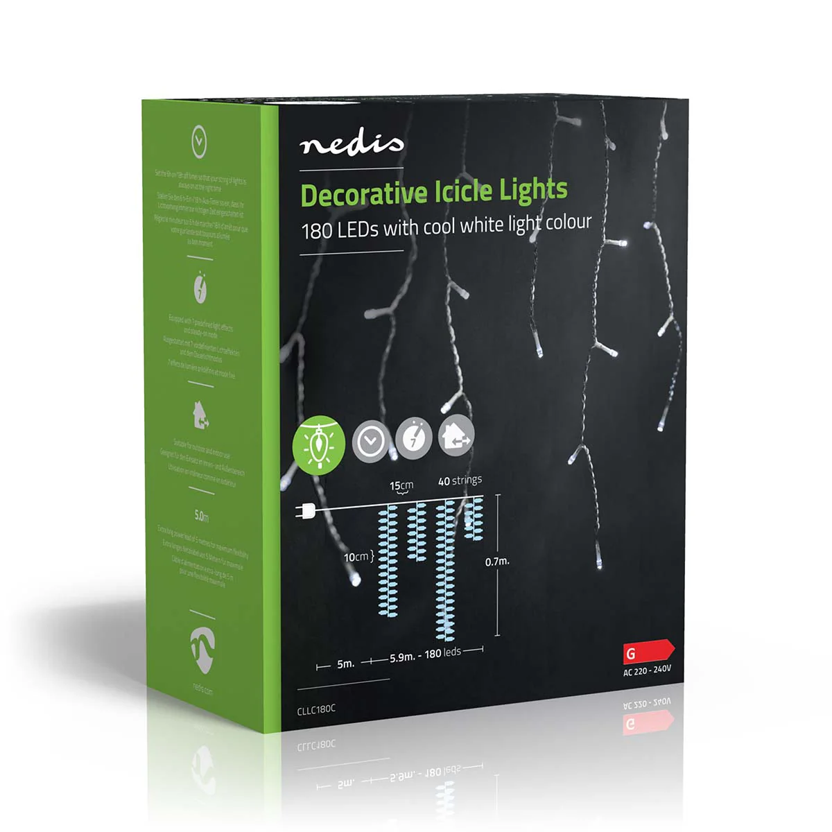 Decoratieve IJspegel Verlichting 180 LED's - Koel Wit - 5.90m - Image 12