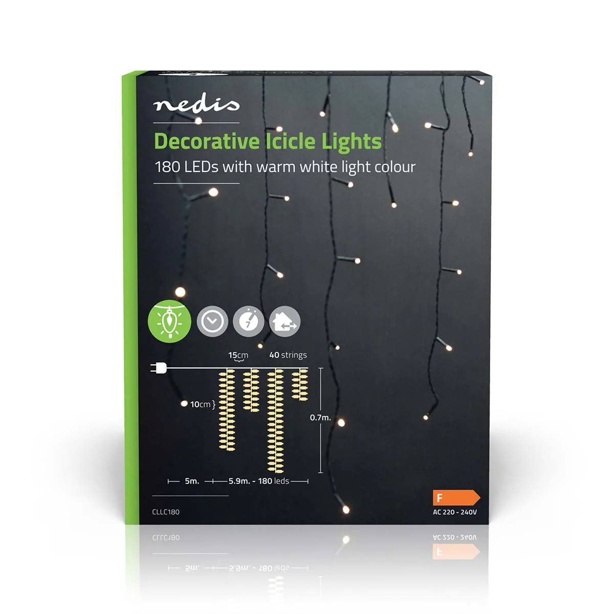 Decoratieve IJspegel Verlichting 180 LED's - Warm Wit - 5.90m - Image 11