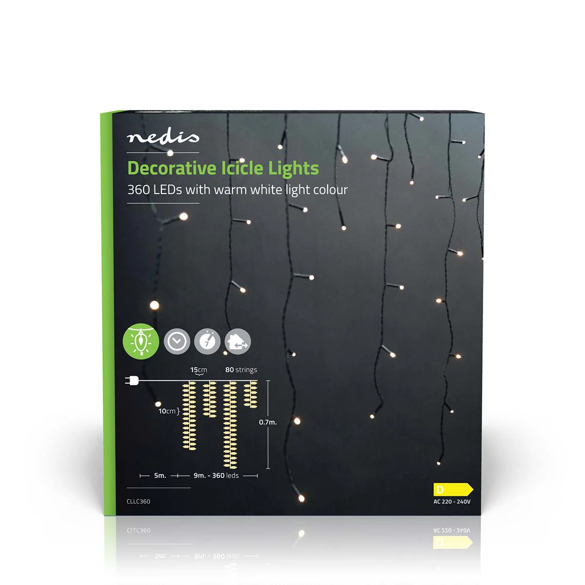 Decoratieve IJspegel Verlichting 360 LED's - Warm Wit - 9.00m - Image 11