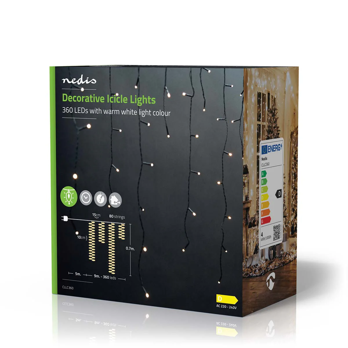 Decoratieve IJspegel Verlichting 360 LED's - Warm Wit - 9.00m - Image 12
