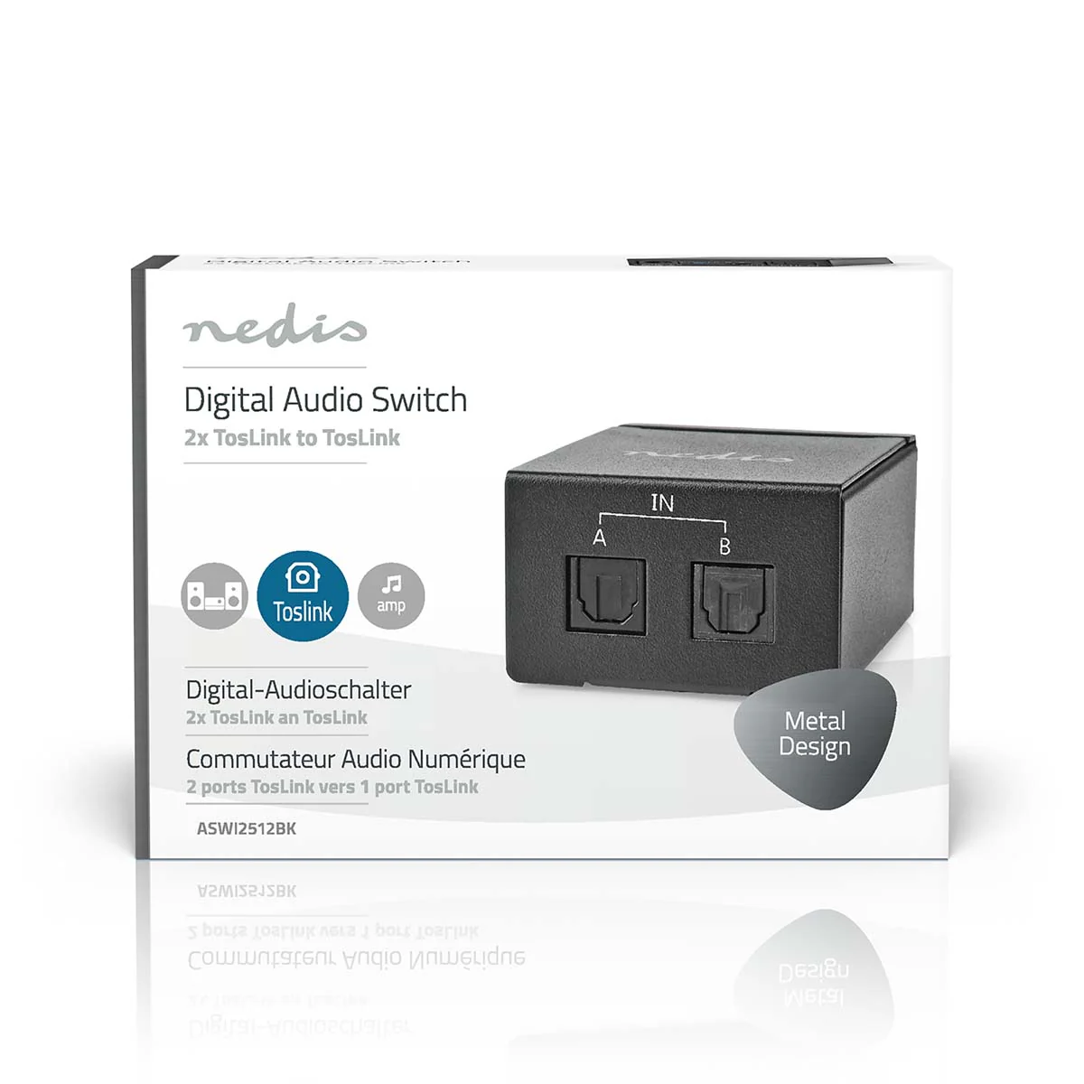 Digitale Audio-Switch 2-wegs - Ingangen audio / video / data: DC Power / 2x TosLink - Uitgangen audio / video / data: TosLink Female - Image 6