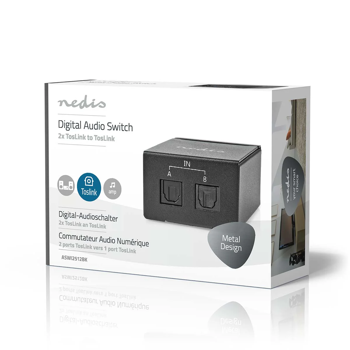 Digitale Audio-Switch 2-wegs - Ingangen audio / video / data: DC Power / 2x TosLink - Uitgangen audio / video / data: TosLink Female - Image 7