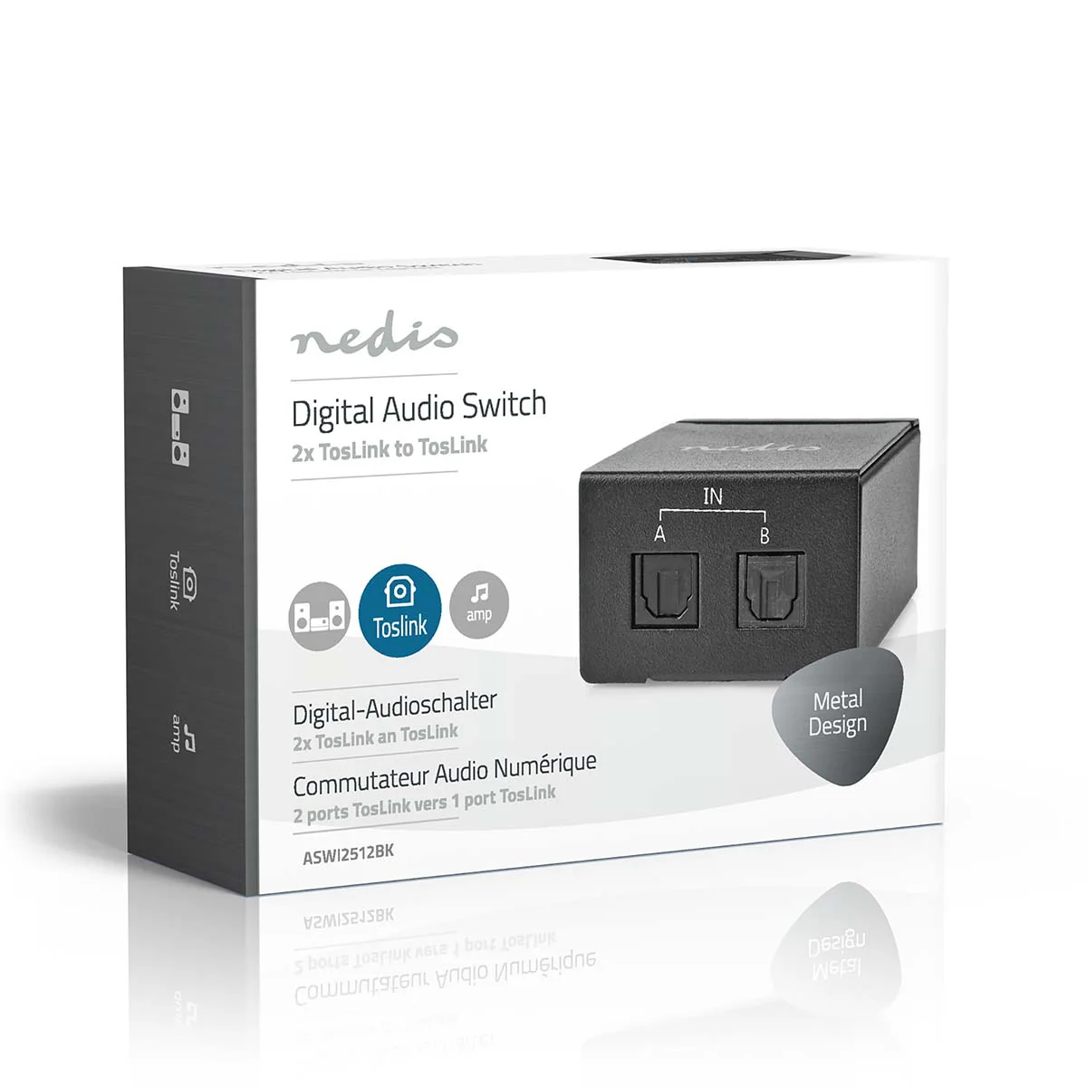 Digitale Audio-Switch 2-wegs - Ingangen audio / video / data: DC Power / 2x TosLink - Uitgangen audio / video / data: TosLink Female - Image 8