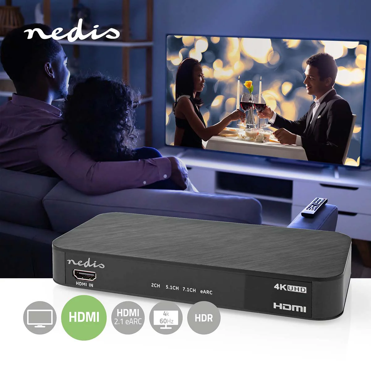 Digitale Audioconverter 2-wegs - Ingangen audio / video / data: DC Power / 1x HDMI™ Input - Uitgangen audio / video / data: 1x 3.5 mm / 1x TosLink / 3x HDMI™ Output - Image 8