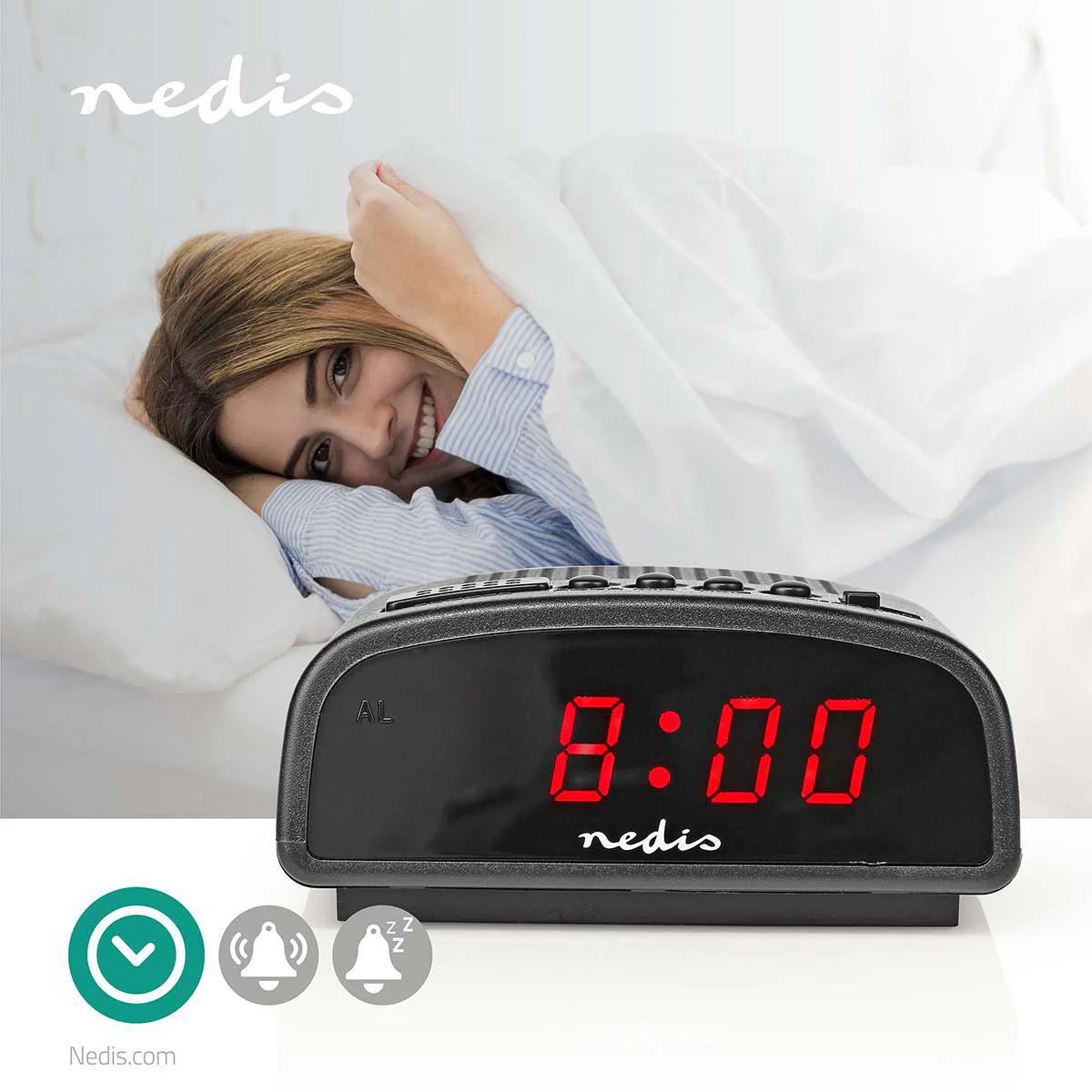 Digitale Tafelklok LED - Snoozefunctie - Zwart - Image 6