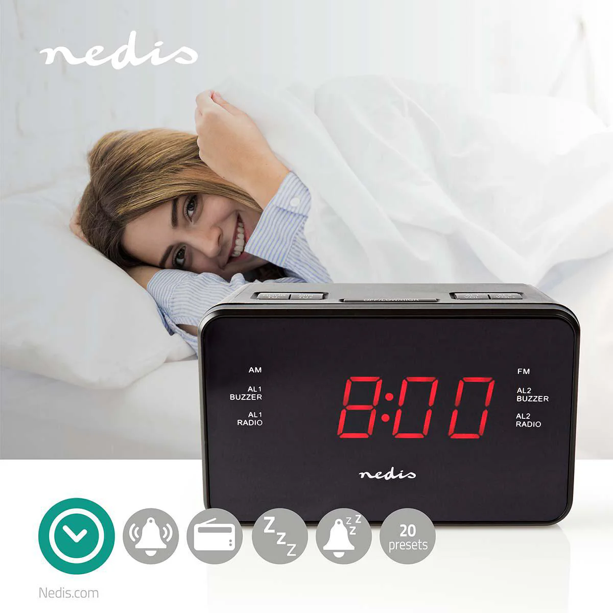 Wekkerradio LED - 1x 3.5 mm Audio Input - Tijdprojectie - Image 5