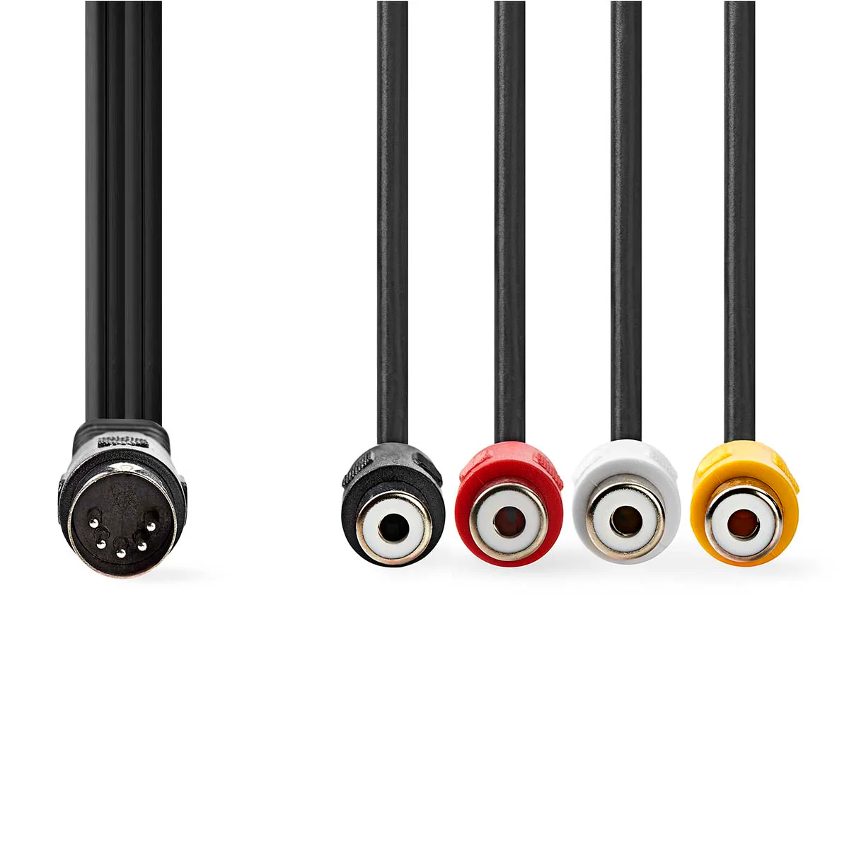 DIN-Audiokabel DIN 5-Pins Male - 4x RCA Female - Vernikkeld - Image 2