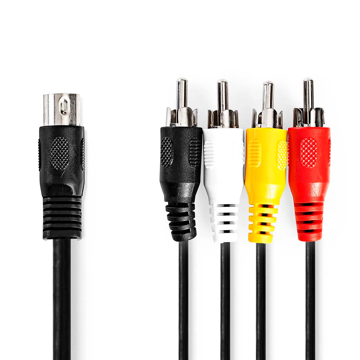 DIN-Audiokabel DIN 5-Pins Male - 4x RCA Male - Vernikkeld