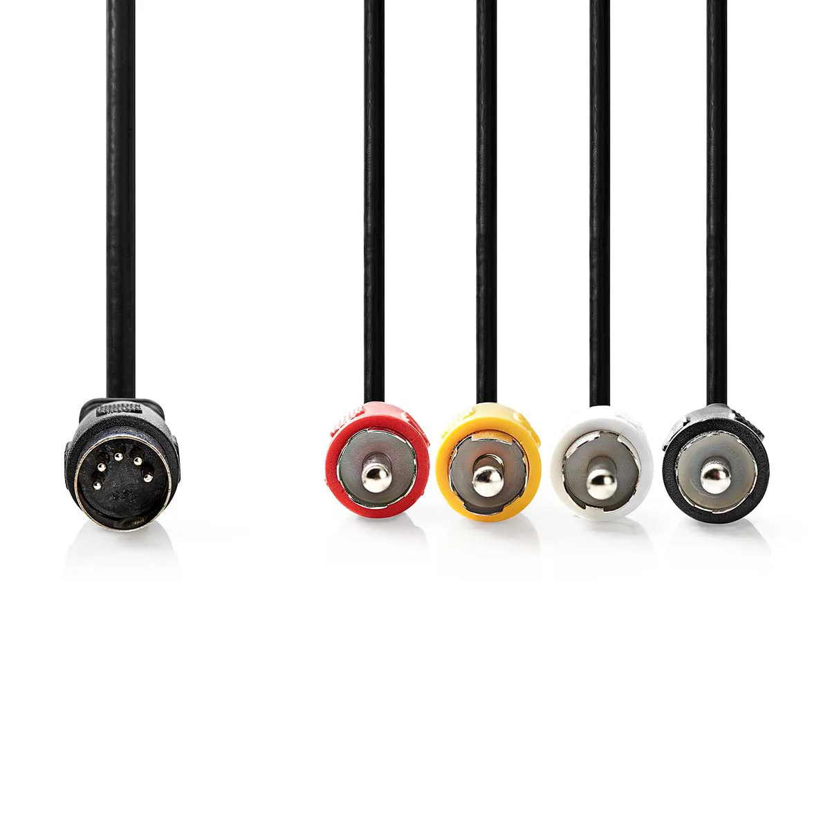 DIN-Audiokabel DIN 5-Pins Male - 4x RCA Male - Vernikkeld - Image 2