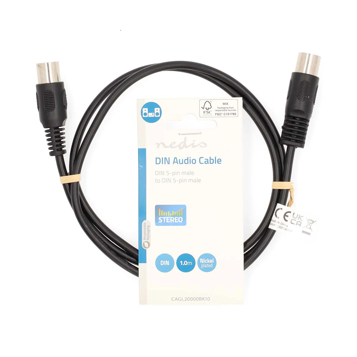 DIN-Audiokabel DIN 5-Pins Male - DIN 5-Pins Male - Vernikkeld - Image 3