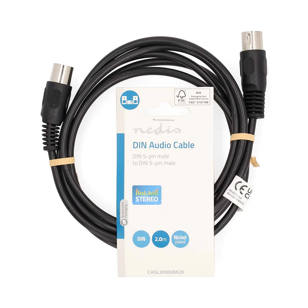 DIN-Audiokabel DIN 5-Pins Male - DIN 5-Pins Male - Vernikkeld - Image 4