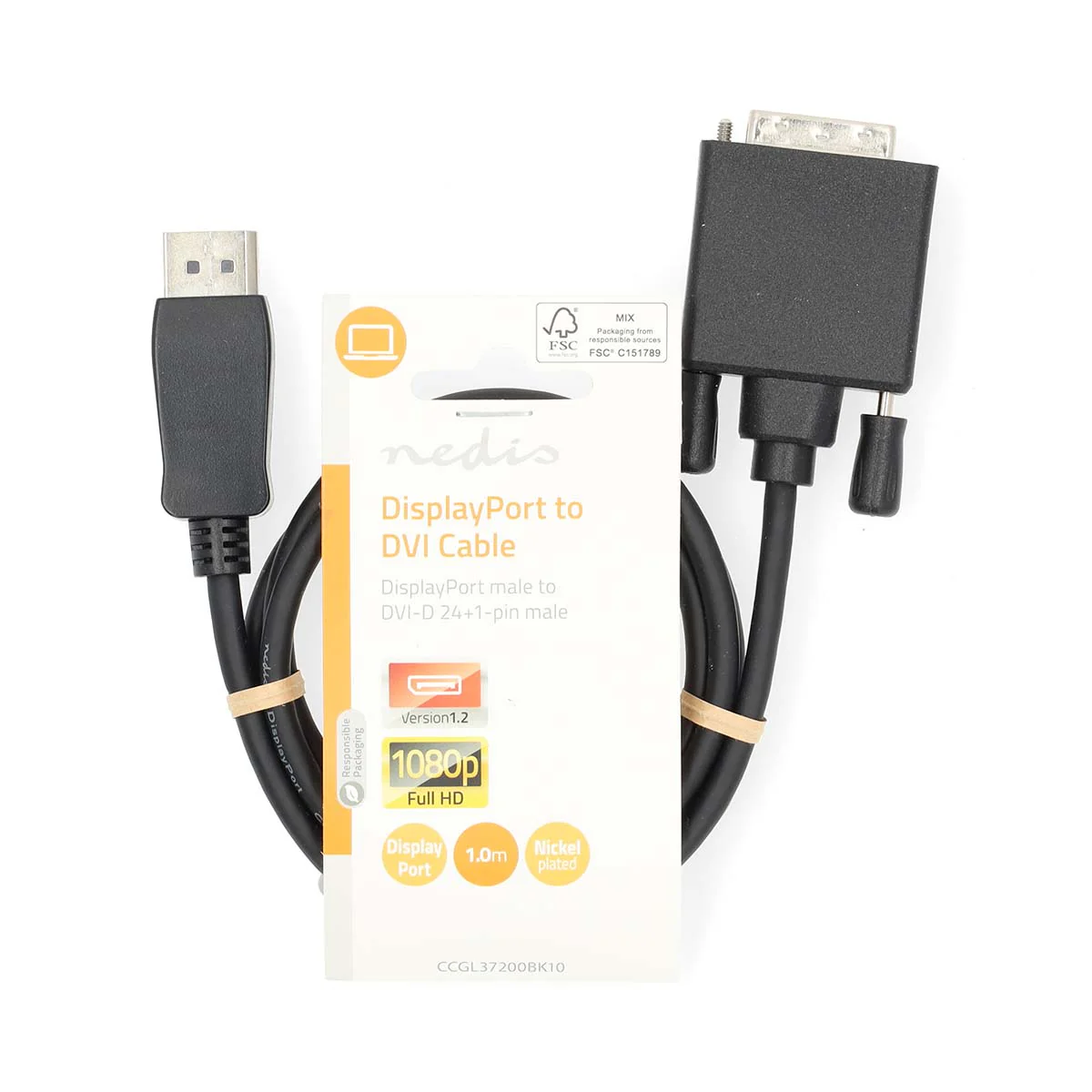 DisplayPort-Kabel DisplayPort Male - DVI-D 24+1-Pins Male - 1080p - Image 3