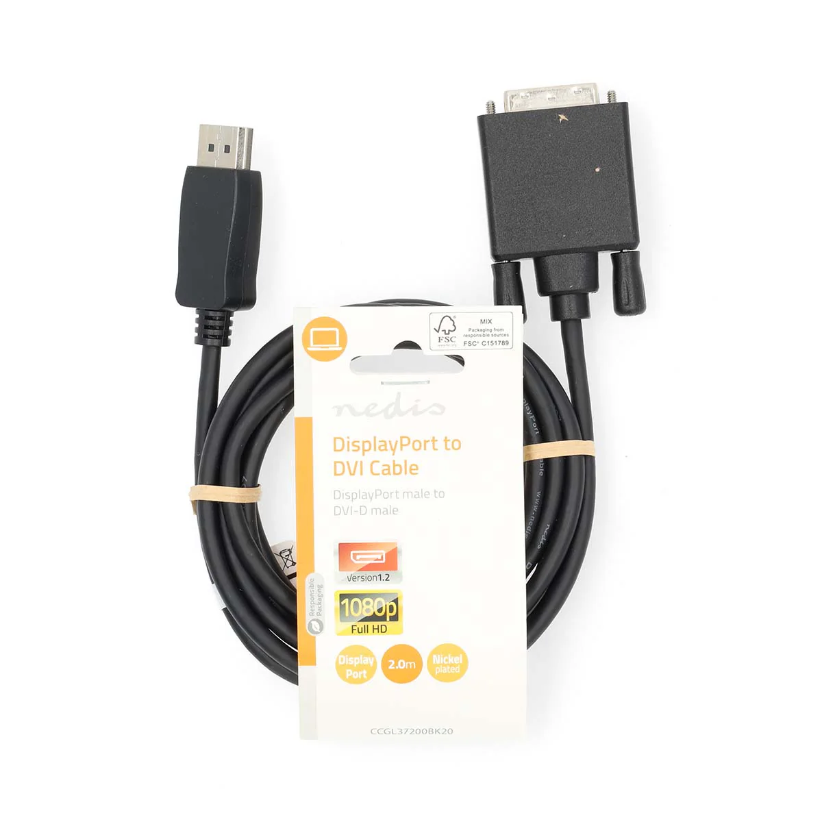 DisplayPort-Kabel DisplayPort Male - DVI-D 24+1-Pins Male - 1080p - Image 4