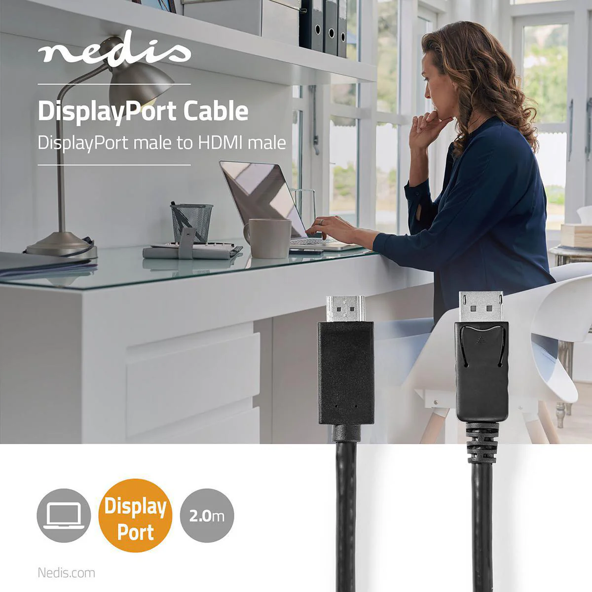 DisplayPort-Kabel DisplayPort Male - HDMI™ Connector - 4K@60Hz - Image 3