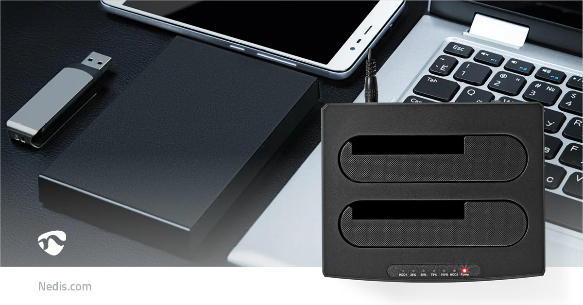 Docking Station voor Harde Schijf USB 3.2 Gen1 - USB Type-A - 2 Schijven - Image 12