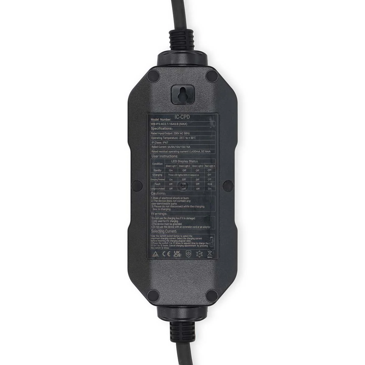 Draagbare oplader voor elektrische voertuigen AT-N05V3V3-F 3G1.5 - 1380 / 2300 / 3680W - 6.0 / 8.0 / 10.0 / 13.0 / 16.0A - Image 6