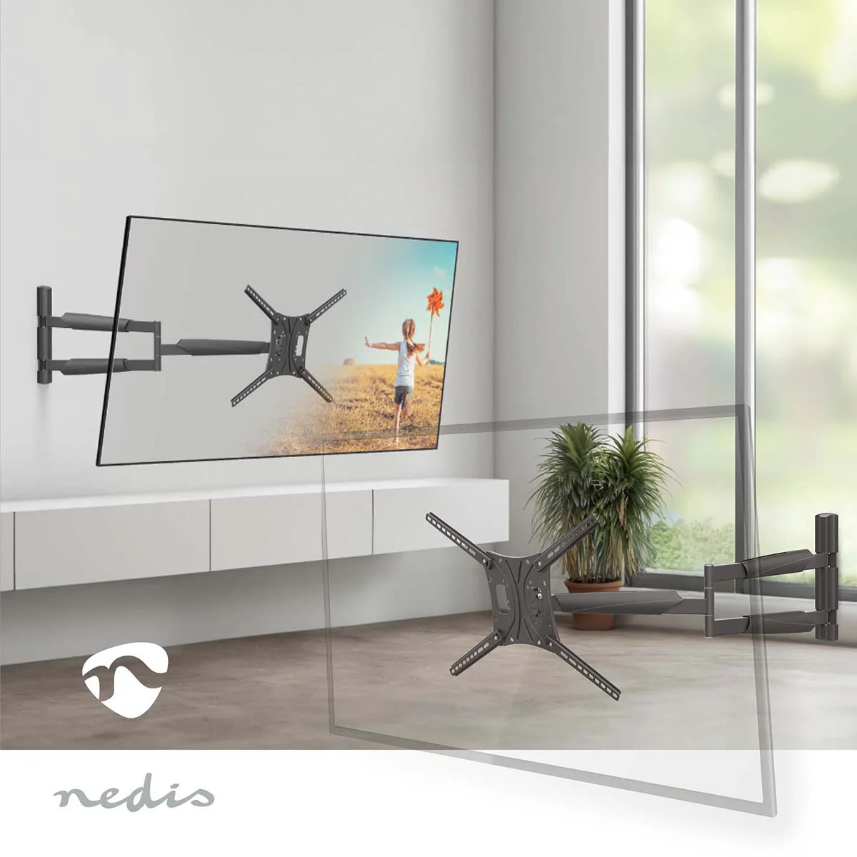 Draai- en Kantelbare TV-Muurbeugel 13 - 86" - Maximaal schermgewicht: 60 kg - Kantelbaar - Image 6