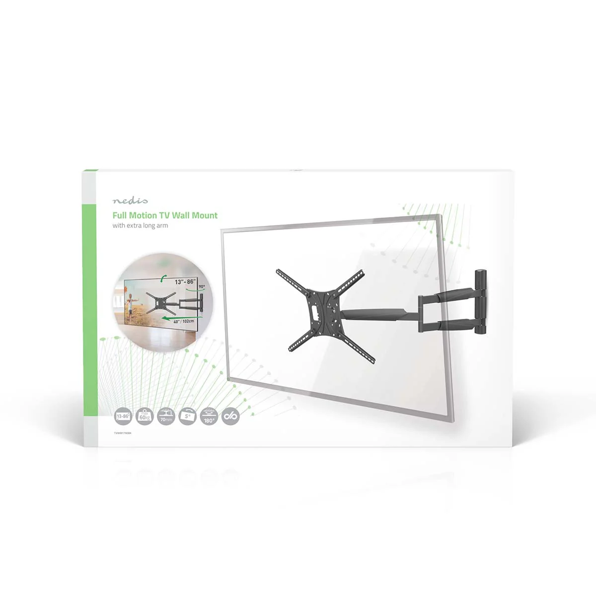Draai- en Kantelbare TV-Muurbeugel 13 - 86" - Maximaal schermgewicht: 60 kg - Kantelbaar - Image 7