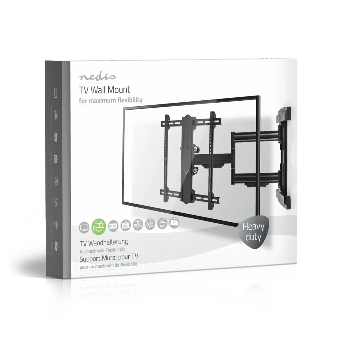 Draai- en Kantelbare TV-Muurbeugel 37 - 80" - Maximaal schermgewicht: 50 kg - Kantelbaar - Image 8
