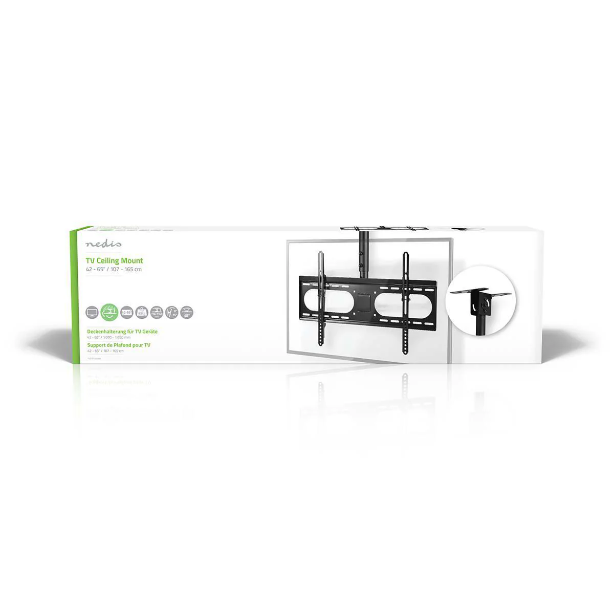 Draai- en Kantelbare TV-Plafondbeugel 42 - 65" - Maximaal schermgewicht: 45 kg - Kantelbaar - Image 3