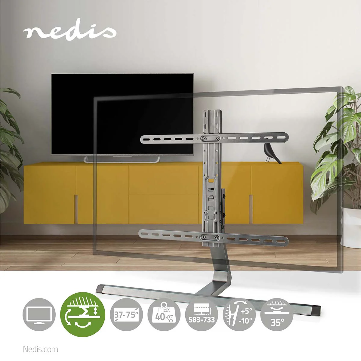 Draai- en Kantelbare TV-Standaard 37 - 75" - Maximaal schermgewicht: 40 kg - Kantelbaar - Image 8