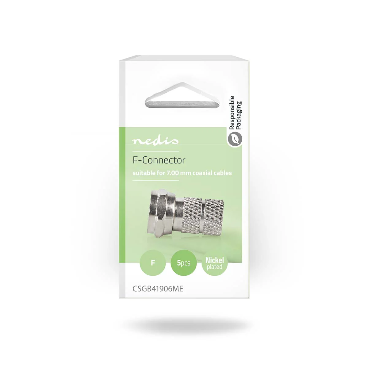F-Connector Recht - Male - Vernikkeld - Image 4