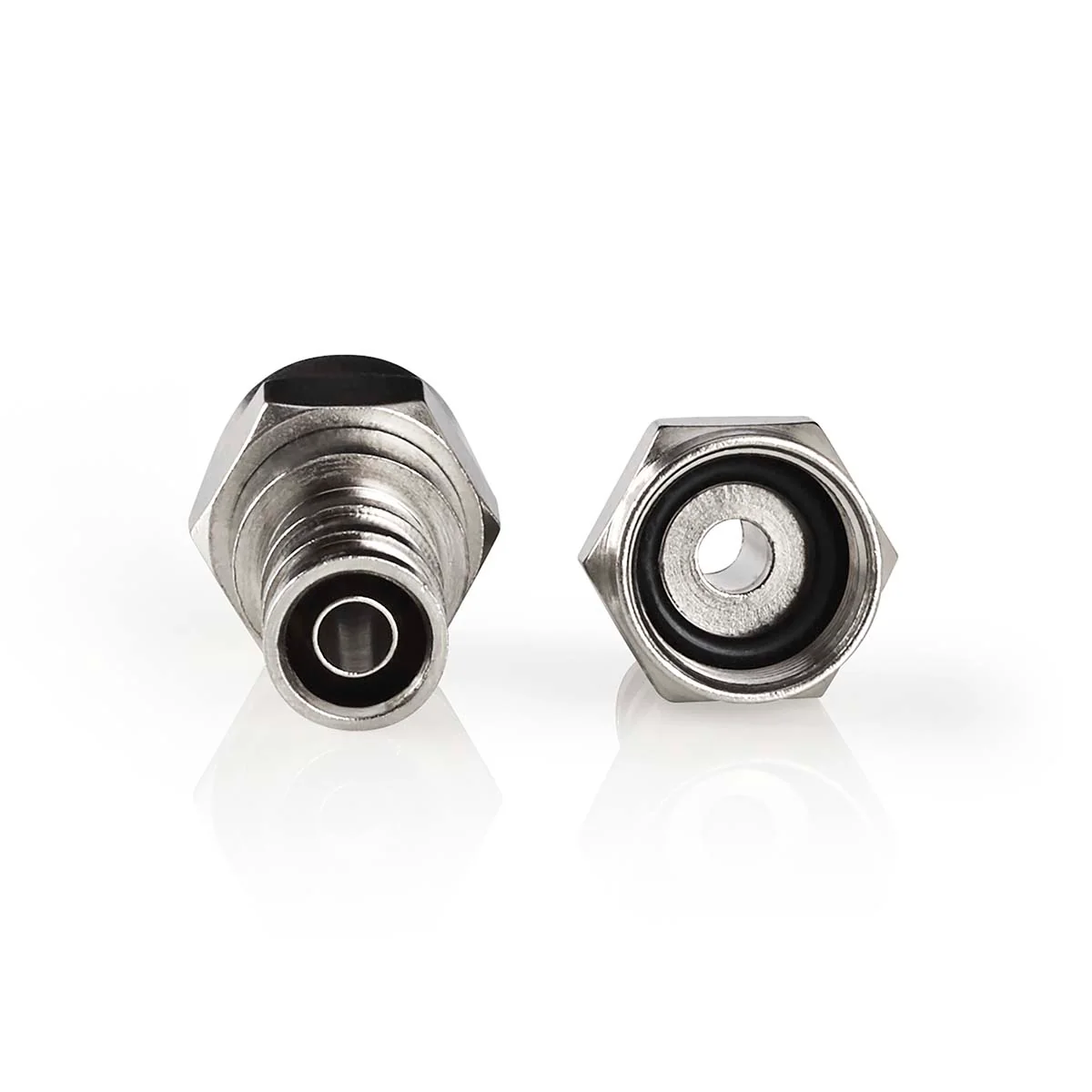 F-Connector Recht - Male - Vernikkeld